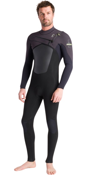 2026 C-Skins Mens NuWave ReWired 4/3mm Chest Zip Wetsuit C-NRW43MCZ - Black / Black x / Meteor